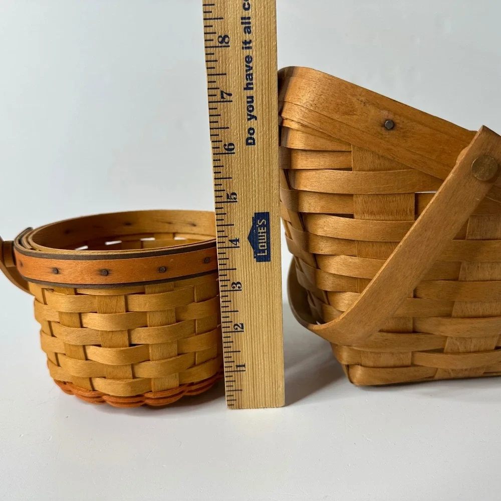 Vtg Longaberger Baskets Medium Vegetable 1991 Little Pumpkin 1997 Single Divider